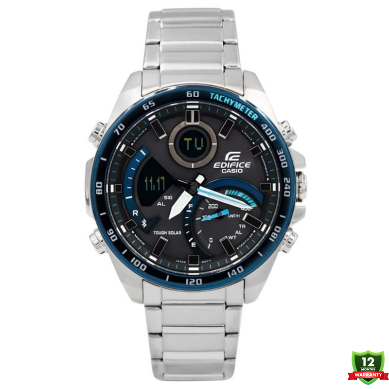 AX-1012578 N91 EDI_FICE Silver Black Blue Dial Watch.