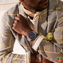 AX-101256 11P Silver Red Dial New Model Watch.