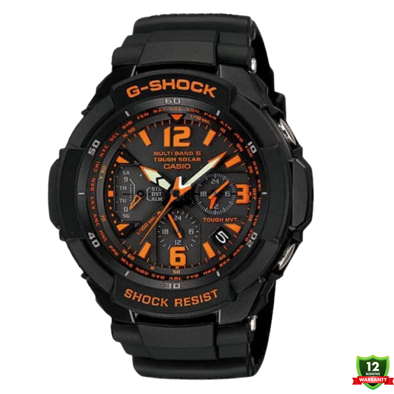 MW-1002411P Solar Pro Watch Orange & Black Model.